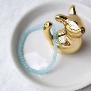Ice Blue Mini Glass Beaded Bracelet 🦋